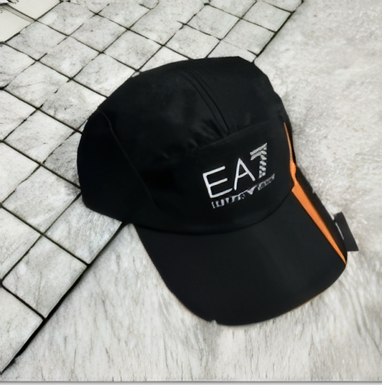 Boné Masculino Preto E Laranja Design Moderno